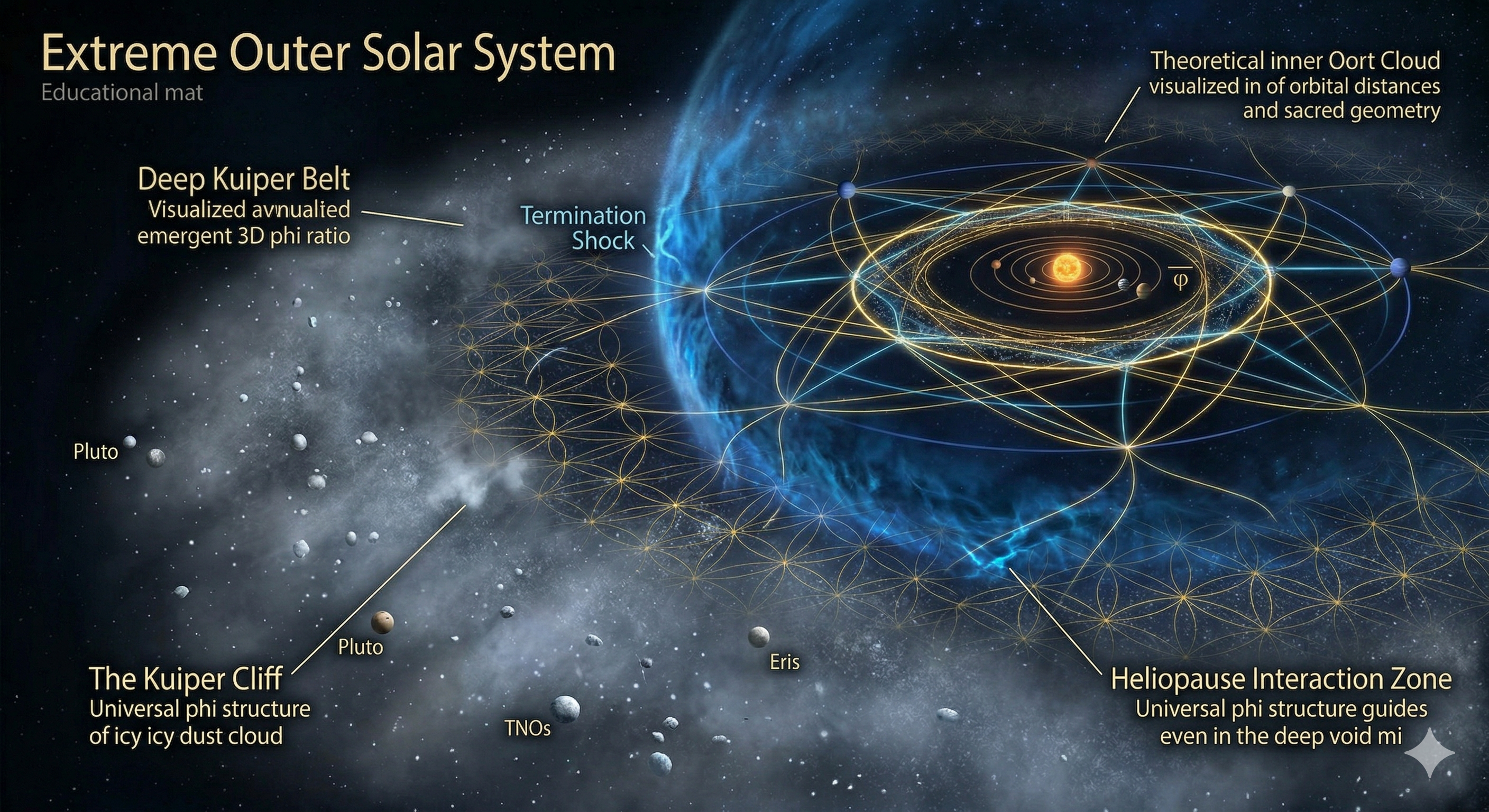 Extreme Outer Solar System — Kuiper Cliff and Heliopause Interaction Zone